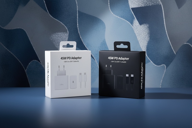 Adapter 45W PD (USB-C), me karikim të shpejtë, për shtëpi, zyrë dhe udhëtime, ngjyrë e zezë