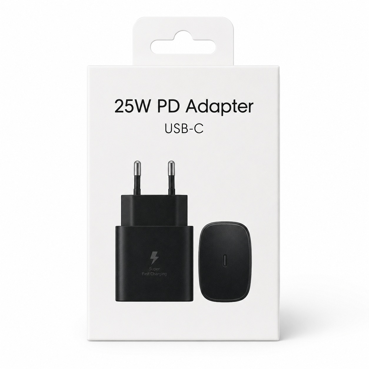 Adapter Karikimi 25W PD USB-C (Super Fast Charging), me karikim të shpejtë, për shtëpi, zyrë dhe udhëtime, ngjyrë e zezë