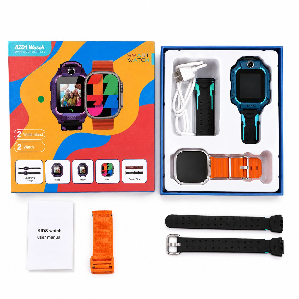 Set me 2 Orë Smart AZ01: një për Kids dhe një për të rritur
