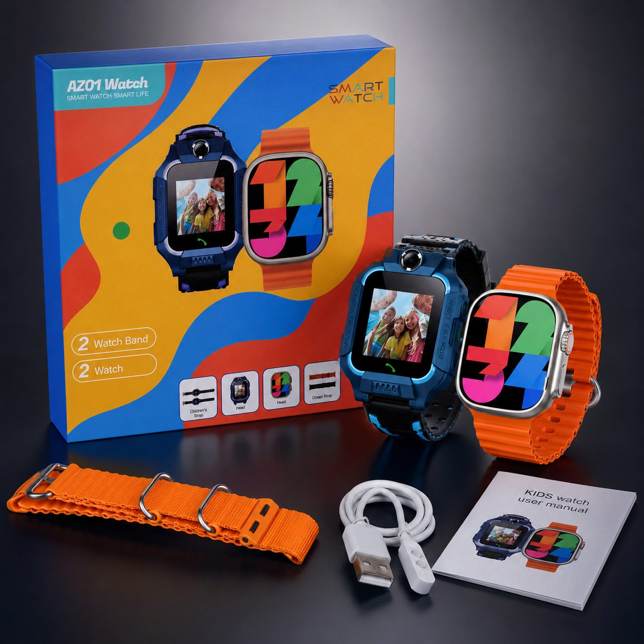 Set me 2 Orë Smart AZ01: një për Kids dhe një për të rritur - foto 2