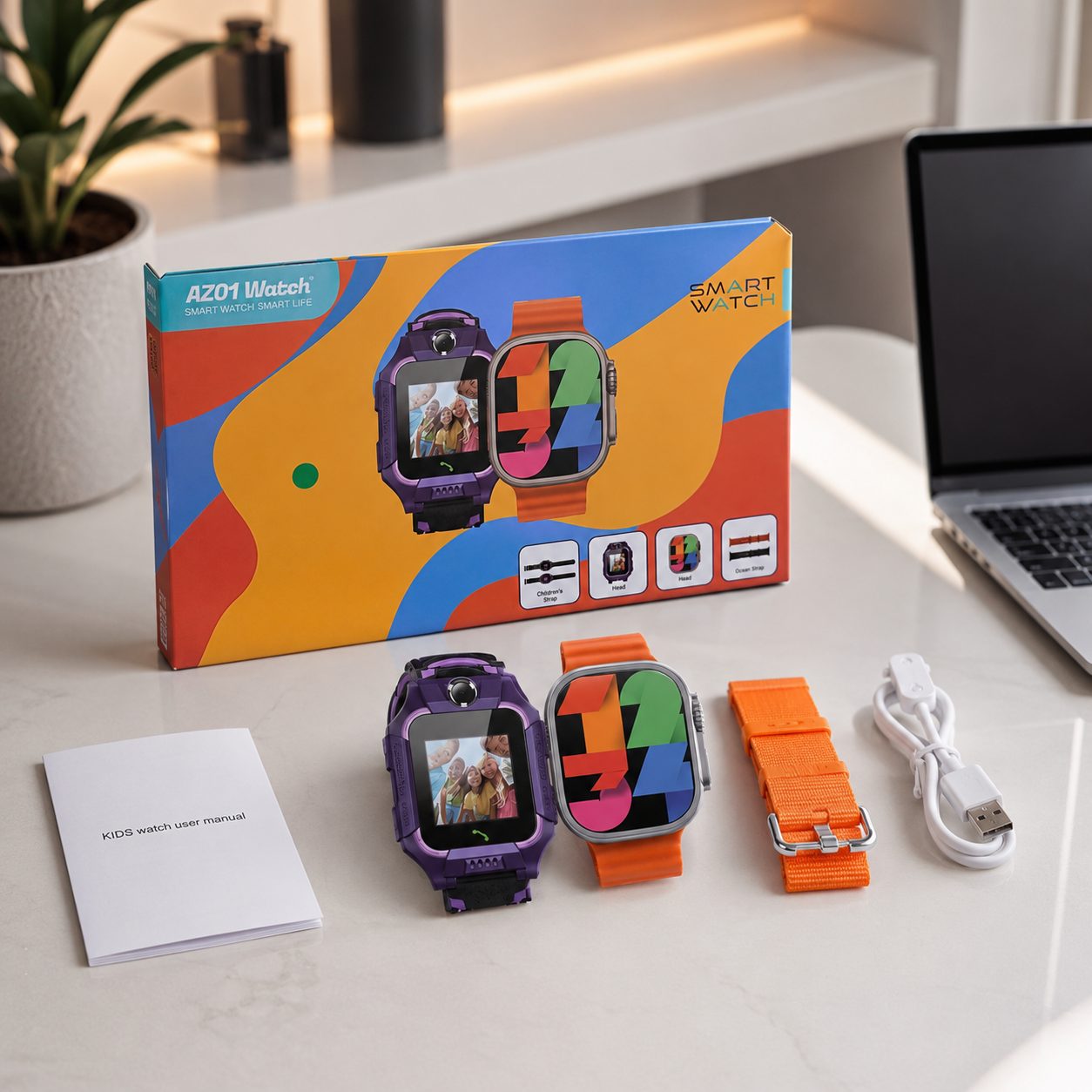 Set me 2 Orë Smart AZ01: një për Kids dhe një për të rritur - foto 3