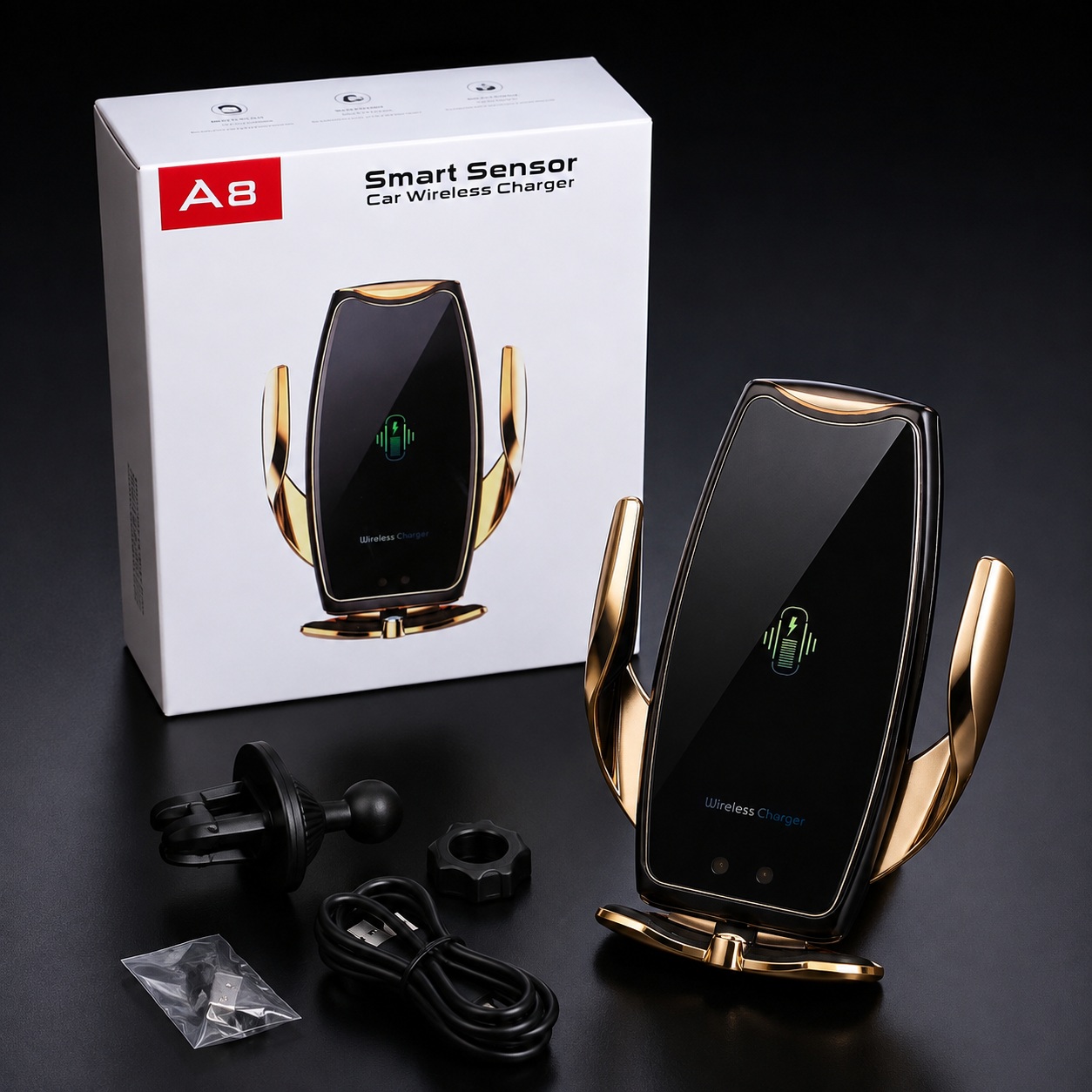 Mbajtëse Makine A8 me karikim wireless 15W