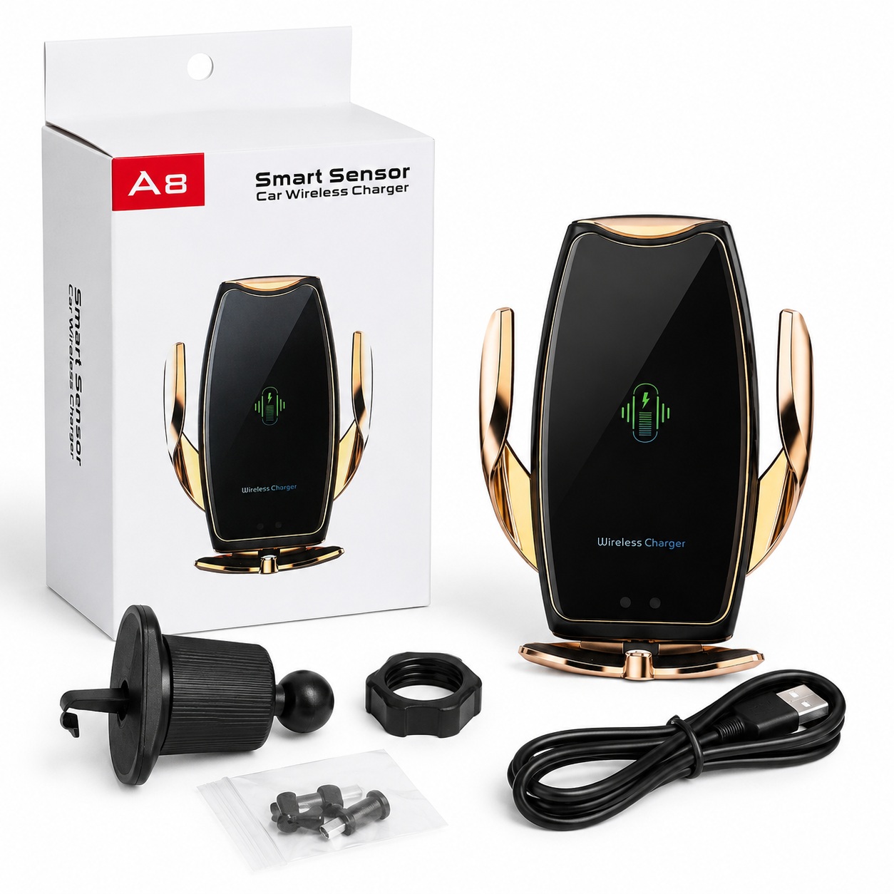 Mbajtëse Makine A8 me karikim wireless 15W - foto 5