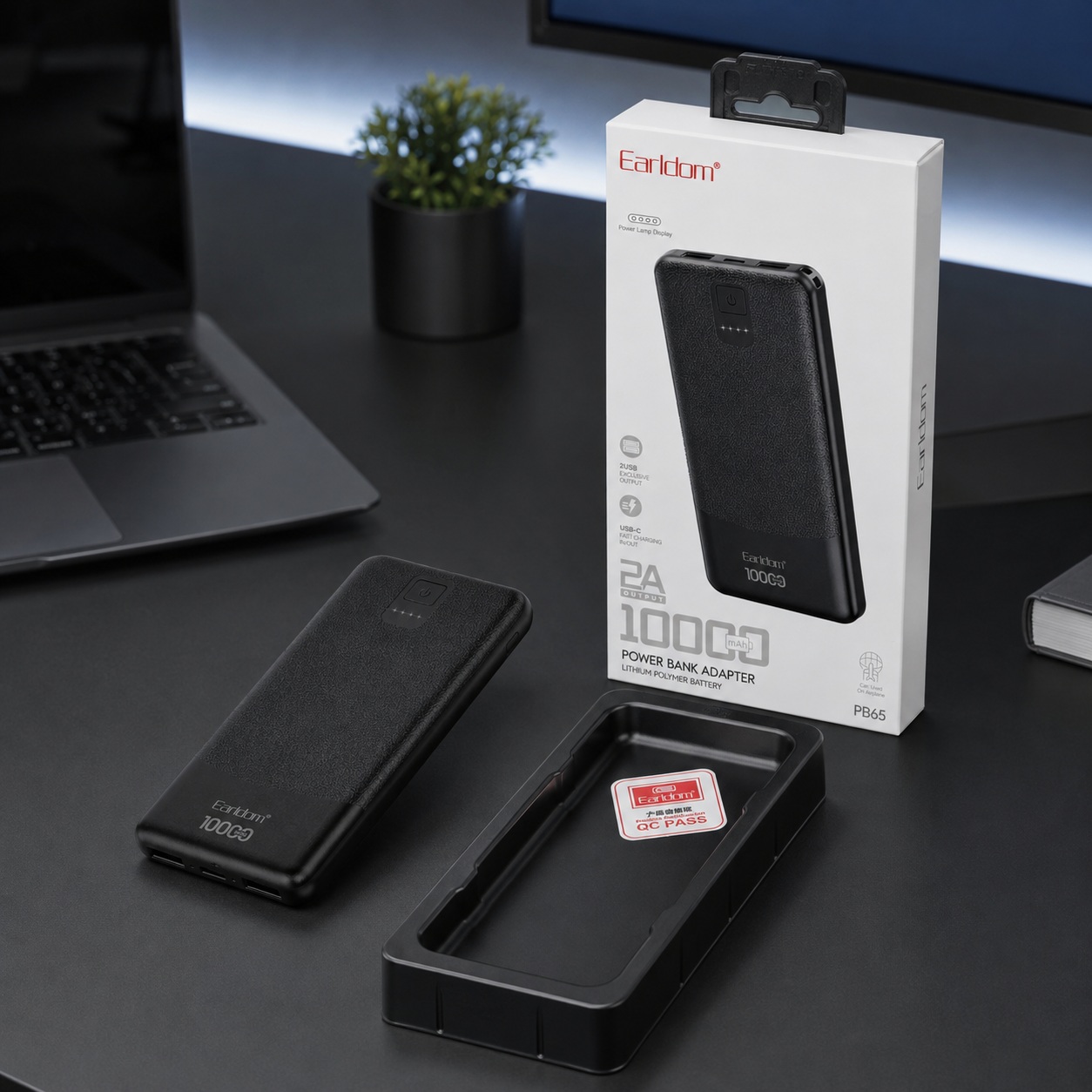 Power Bank Earldom PB65 10000mAh me USB-C dhe USB-A - foto 2