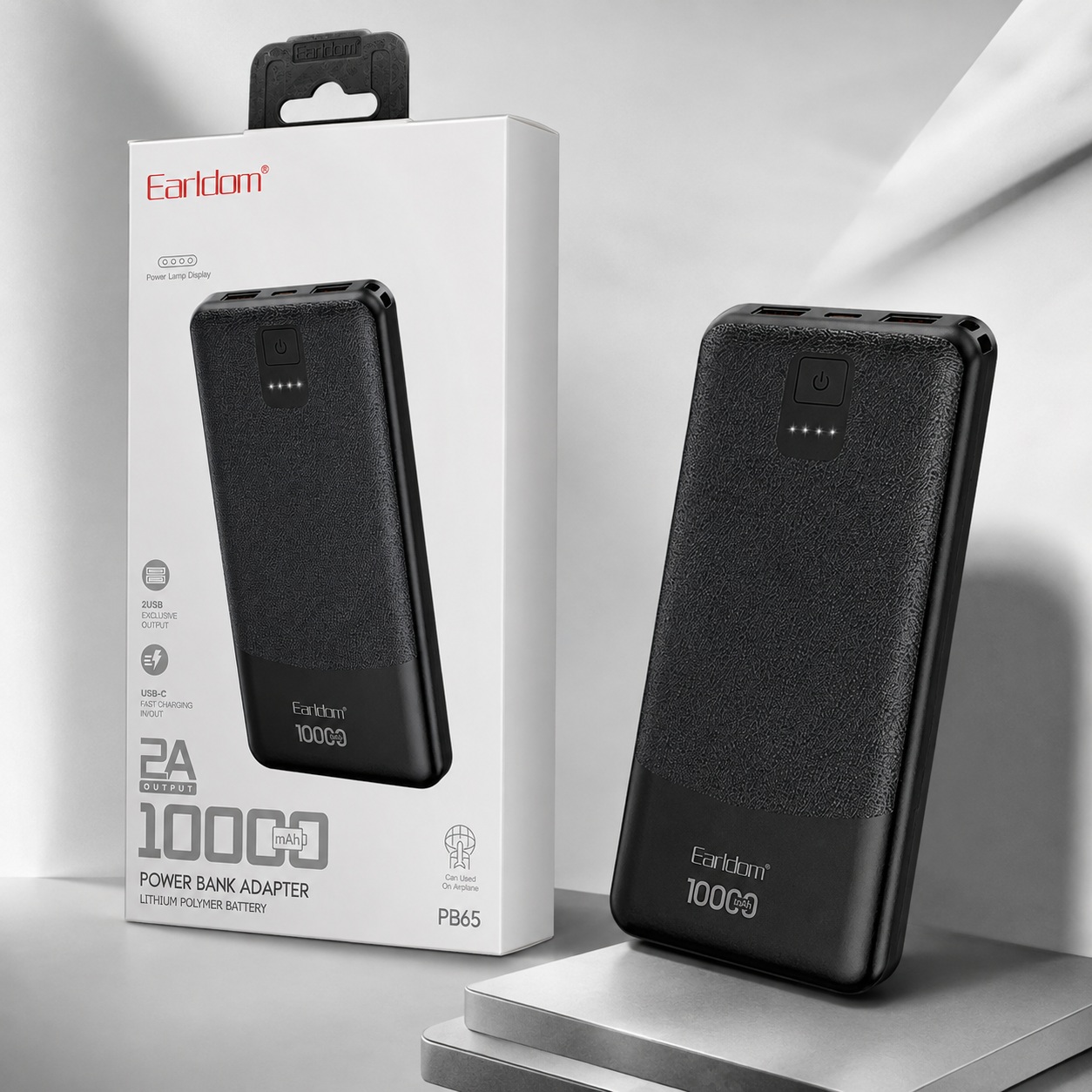 Power Bank Earldom PB65 10000mAh me USB-C dhe USB-A - foto 3