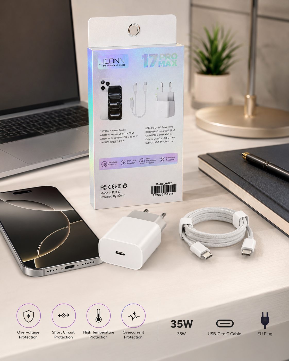 Adapter iConn 35W USB-C PD me karikim të shpejtë - foto 4