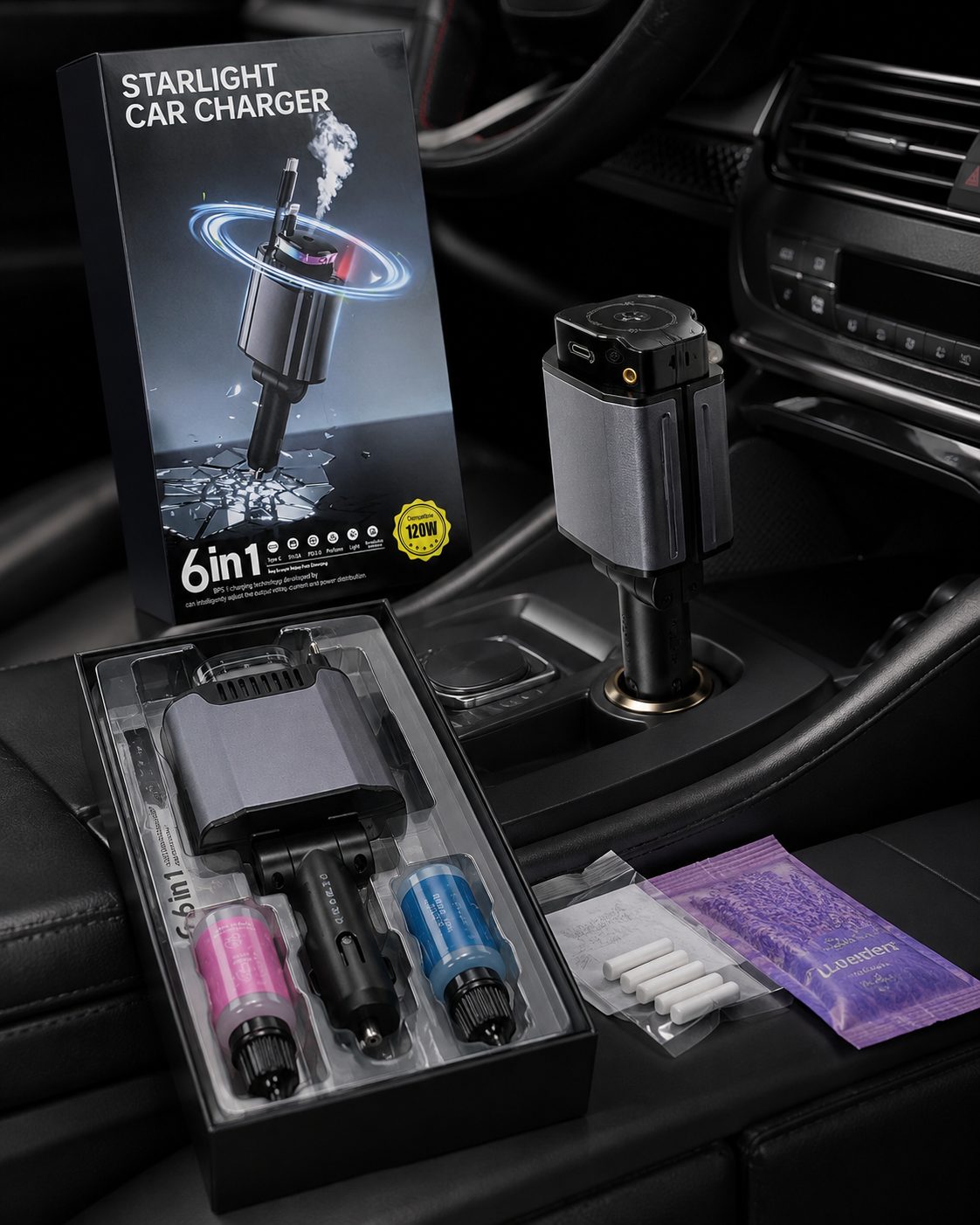 Karikues Makine 120W me pastrues ajri dhe porta USB/Type-C - foto 3