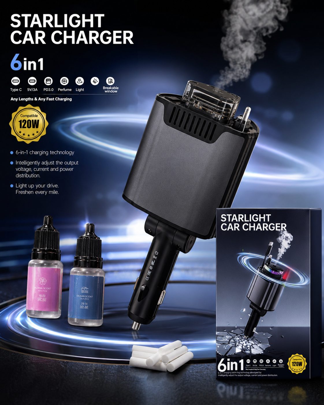 Karikues Makine 120W me pastrues ajri dhe porta USB/Type-C - foto 5