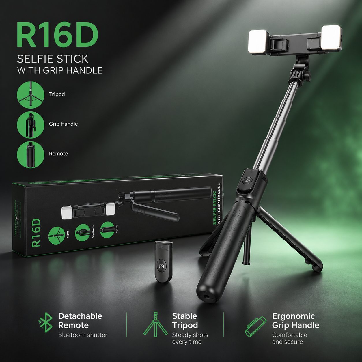 Selfie Stick R16D me tripod dhe telekomandë Bluetooth - foto 5