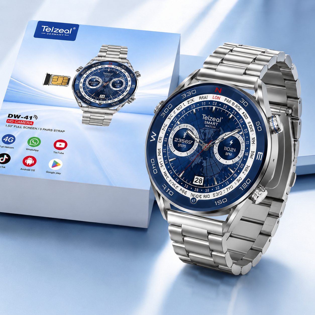 Orë Smart Telzeal DW-41 me ekran HD dhe modalitete sportive