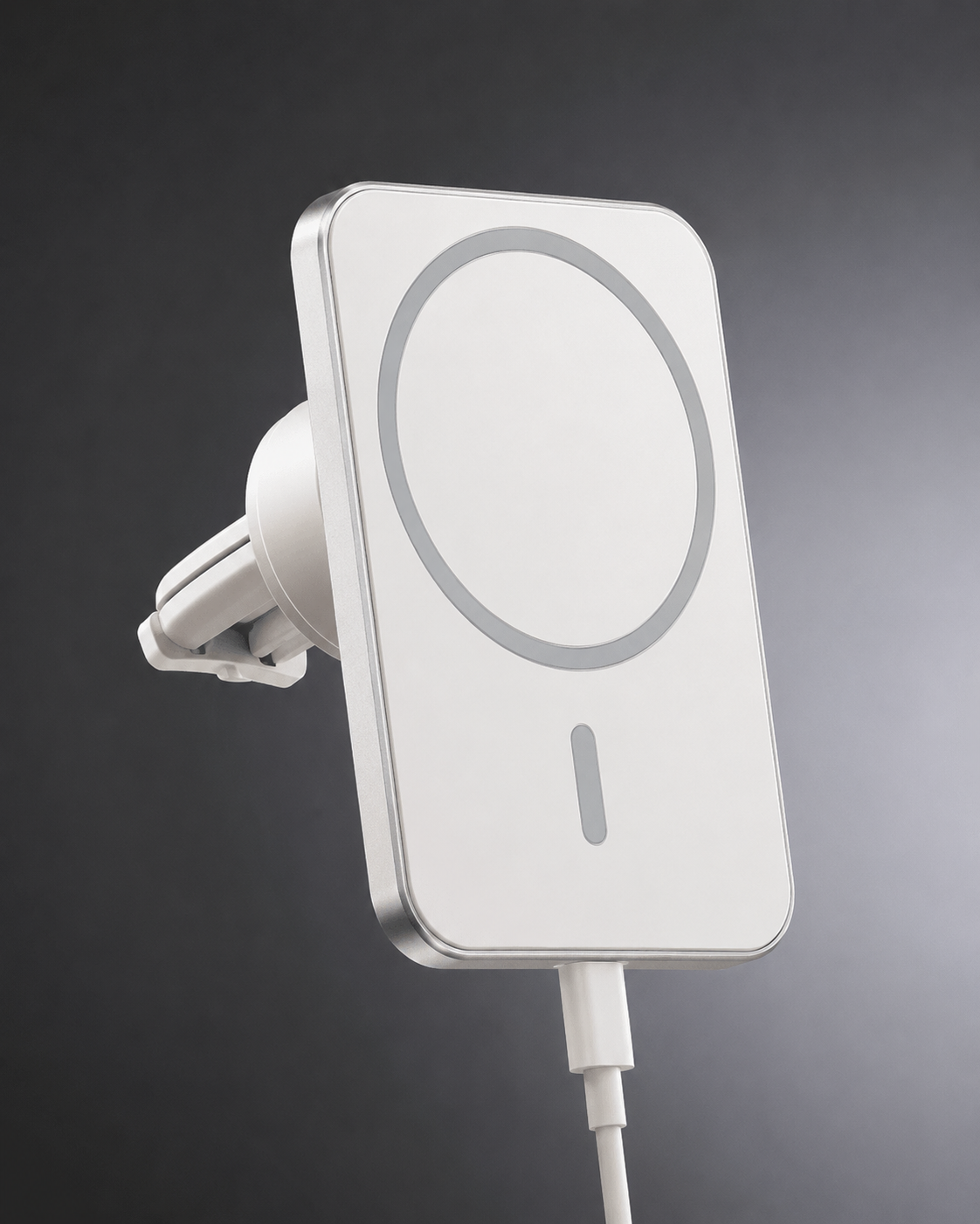 Mbajtëse Makine me Karikues Wireless Magnetik (Stili MagSafe) 3000 mAh, magnetik dhe praktik, për përdorim në veturë, e bardhë - foto 1