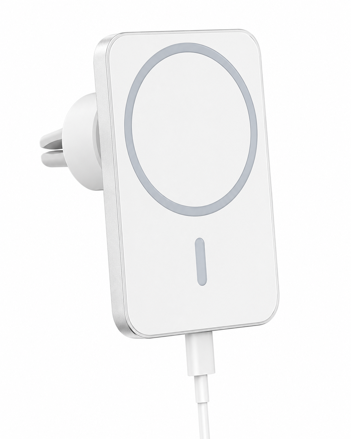 Mbajtëse Makine me Karikues Wireless Magnetik (Stili MagSafe) 3000 mAh, magnetik dhe praktik, për përdorim në veturë, e bardhë - foto 5