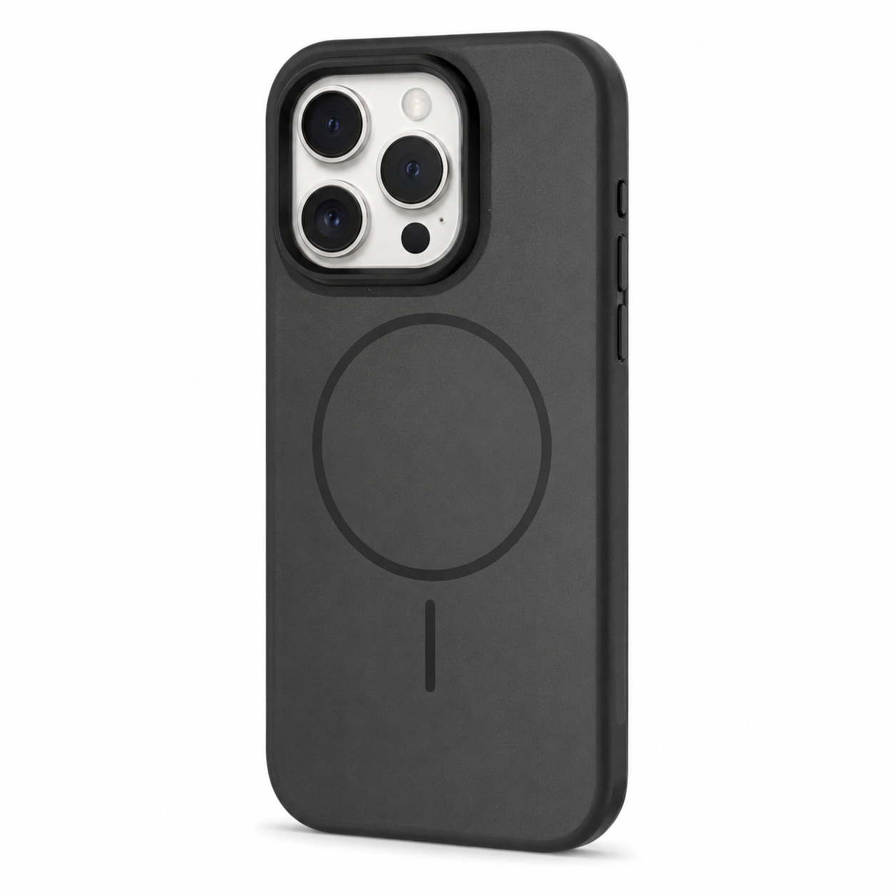 Mbrojtëse Silikoni Mat me MagSafe për iPhone 15 Pro Max, e zezë mat