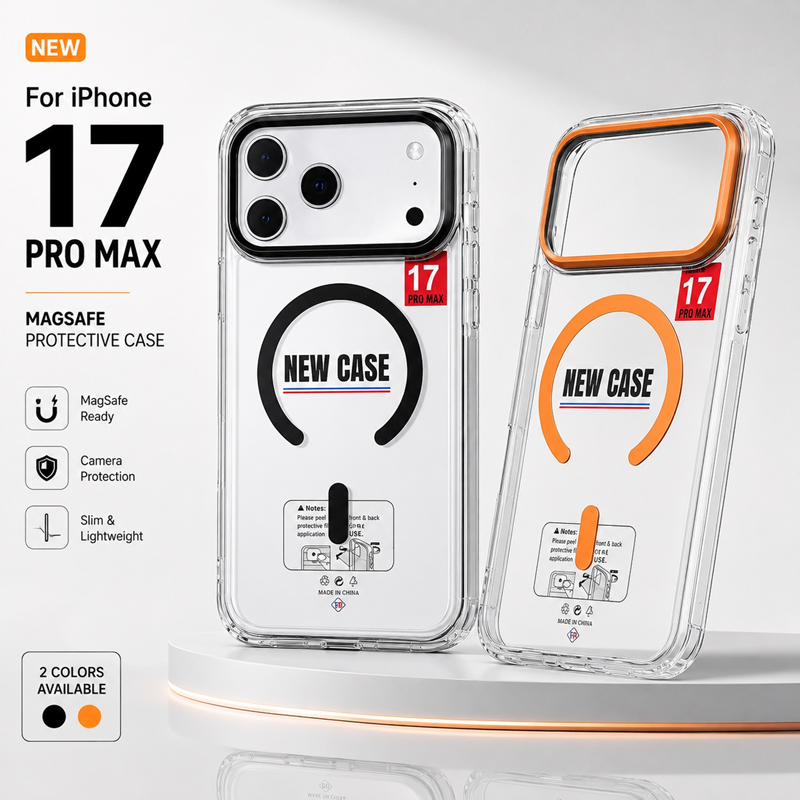 Mbrojtëse Transparente MagSafe për iPhone 17 Pro Max me Kornizë Kamerash