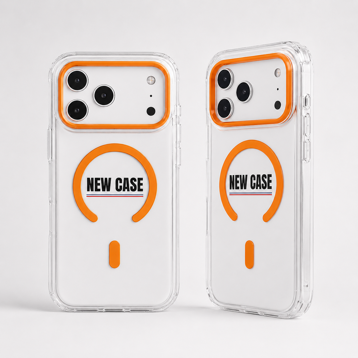 Mbrojtëse Transparente MagSafe për iPhone 17 Pro Max me Kornizë Kamerash, portokalli
