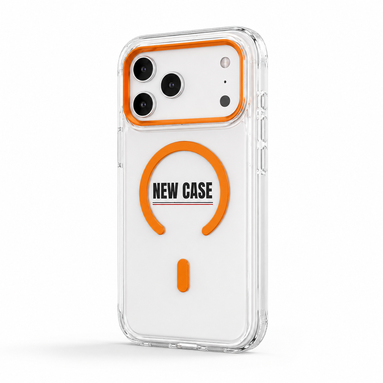 Mbrojtëse Transparente MagSafe për iPhone 17 Pro Max me Kornizë Kamerash, portokalli - foto 4