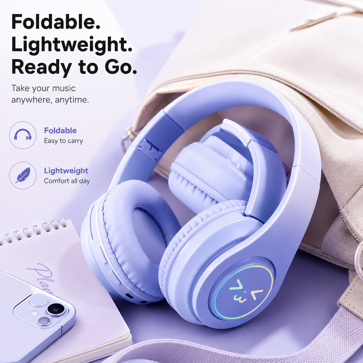 Kufje Wireless QC-B39 PRO, ngjyrë e kaltër e çelët - foto 3