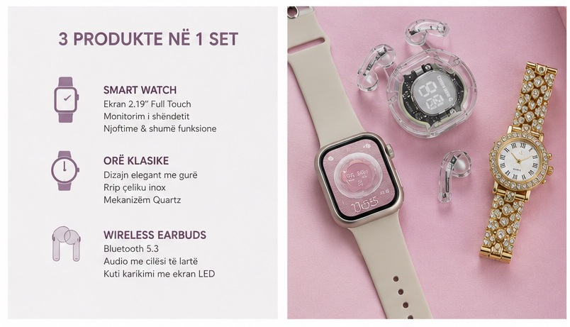 Set Ore Smart H28 Plus me Earbuds per Femra