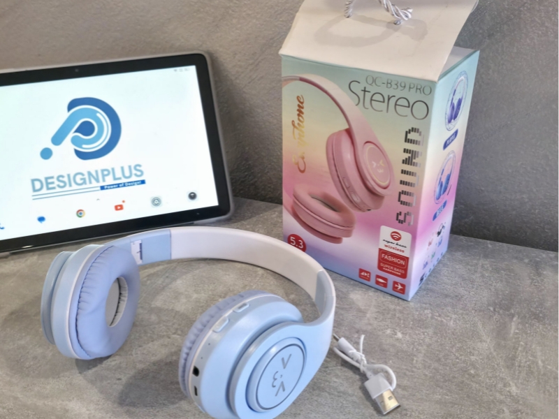 Headphones Wireless QC-B39 PRO, me tingull të qartë dhe përdorim komod, për muzikë, thirrje dhe argëtim, ngjyrë kaltër e çelët