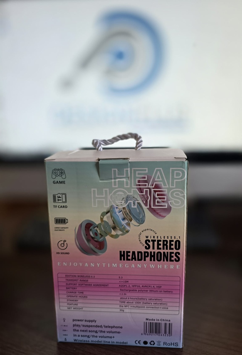 Headphones Wireless QC-B39 PRO, me tingull të qartë dhe përdorim komod, për muzikë, thirrje dhe argëtim, ngjyrë kaltër e çelët