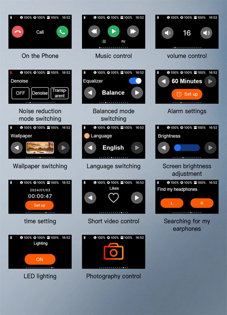 Kufje Bluetooth A9 Pro me Ekran me Prekje & ANC, me reduktim aktiv të zhurmës, për muzikë, thirrje dhe argëtim, ngjyrë e bardhë