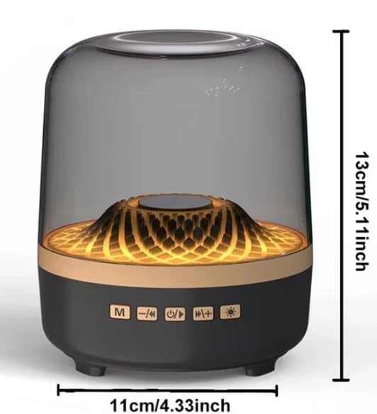 Altoparlant Bluetooth Inteligjent Big Diamond me Ndriçim LED, me ndriçim modern LED/RGB, për përdorim të përditshëm, e zezë me kupolë të errët