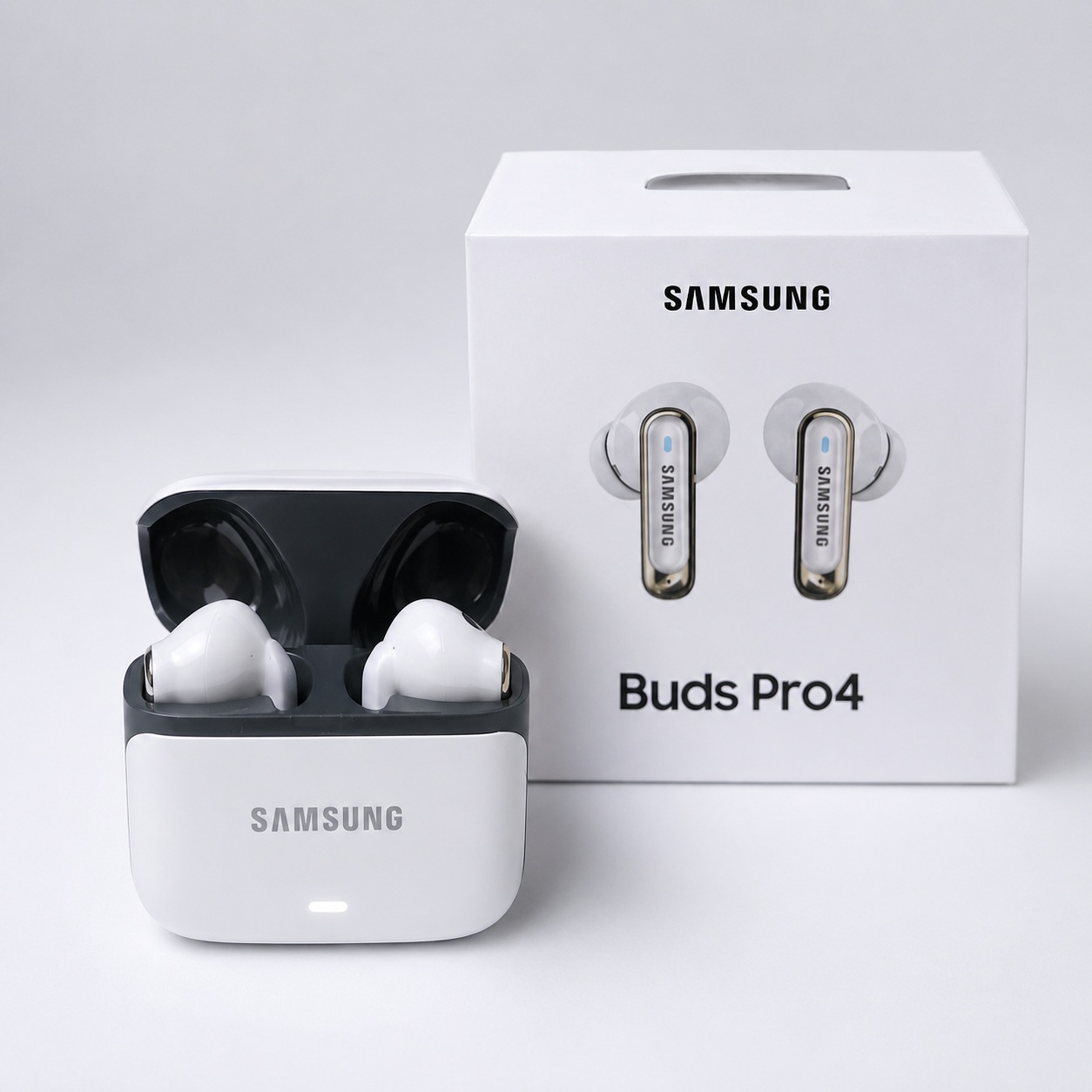 Kufje Wireless Buds Pro4 (TWS) me ANC dhe Kuti Karikimi (Emitim perfekt i Samsung Buds)