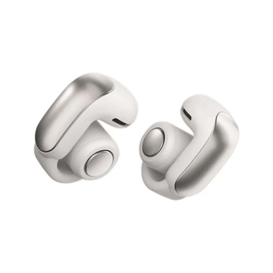 Kufje Wireless me Kapëse Veshësh (Ear Clip) dhe Zë Hapësinor 360°, me tingull të qartë dhe përdorim komod, për muzikë, thirrje dhe argëtim, e bardhë me thekse argjendi