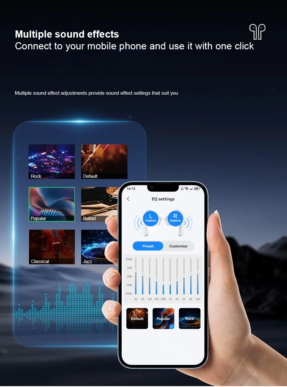 Kufje Bluetooth TWS Greatwall me Ekran me Prekje, me tingull të qartë dhe përdorim komod, për muzikë, thirrje dhe argëtim, ngjyrë e zezë