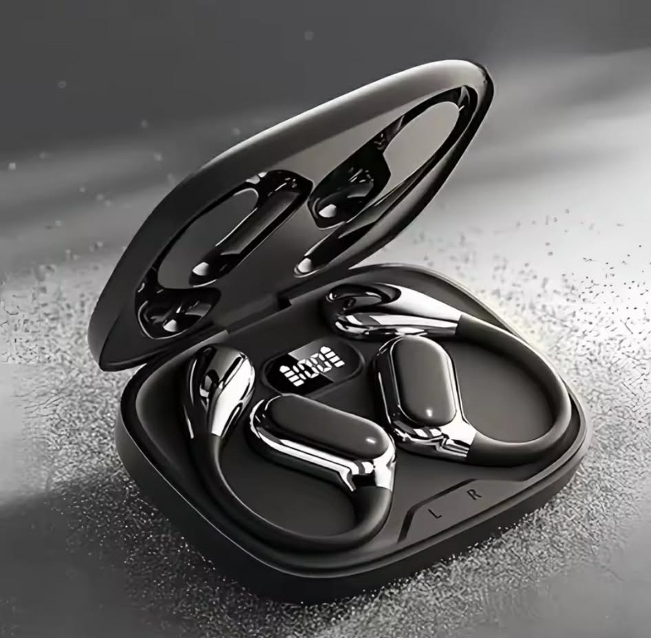 Kufje Wireless Open-Ear (IPX7), me tingull të qartë dhe përdorim komod, për muzikë, thirrje dhe argëtim, ngjyrë e zezë