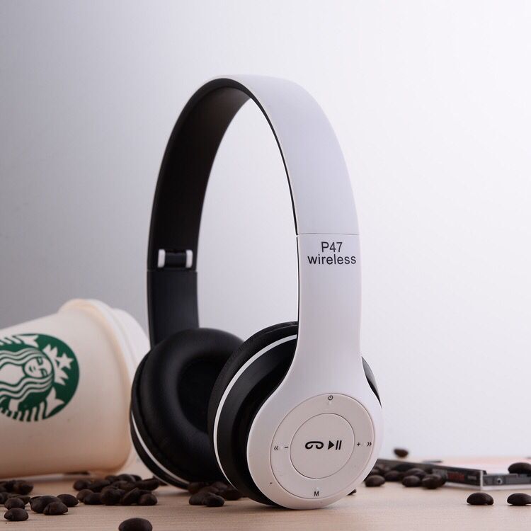 Kufje Wireless mbi-vesh (Over-Ear) P47 me Bluetooth, me tingull të qartë dhe përdorim komod, për muzikë, thirrje dhe argëtim, e zezë mat