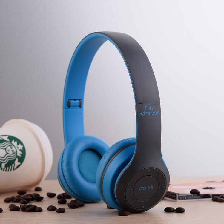 Kufje Wireless mbi-vesh (Over-Ear) P47 me Bluetooth, me tingull të qartë dhe përdorim komod, për muzikë, thirrje dhe argëtim, e zezë mat