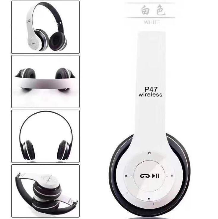 Kufje Wireless mbi-vesh (Over-Ear) P47 me Bluetooth, me tingull të qartë dhe përdorim komod, për muzikë, thirrje dhe argëtim, e zezë mat