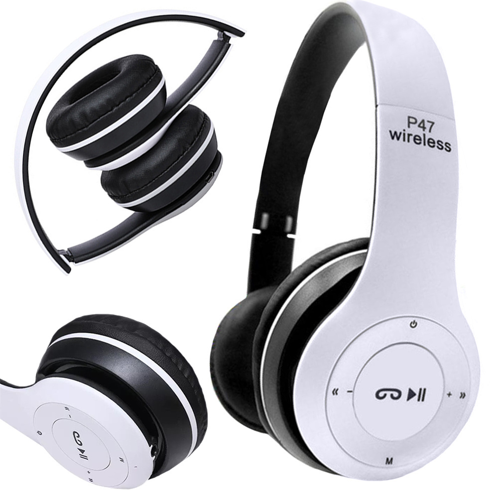 Kufje Wireless mbi-vesh (Over-Ear) P47 me Bluetooth, me tingull të qartë dhe përdorim komod, për muzikë, thirrje dhe argëtim, e zezë mat