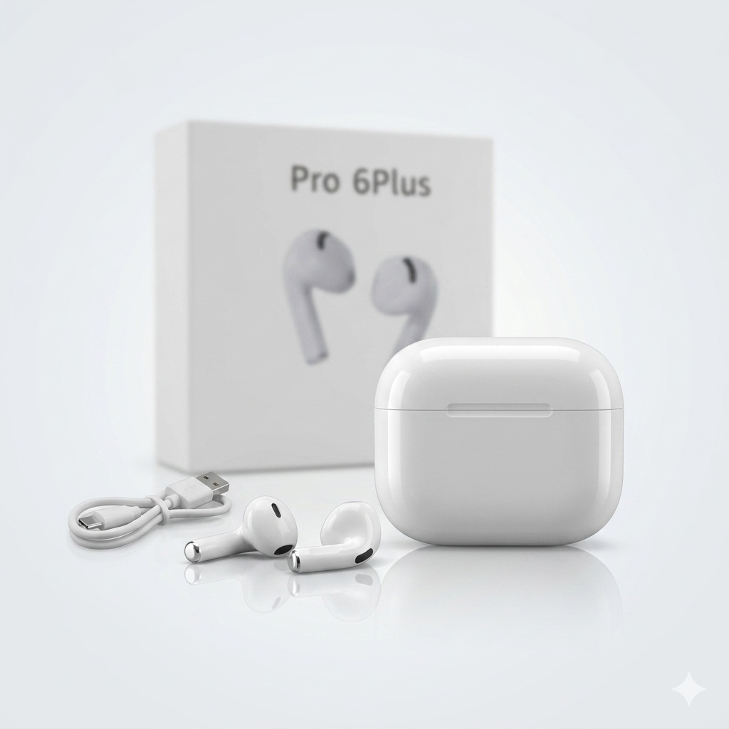 Kufje Bluetooth Pro 6 Plus me Kuti të Bardhë