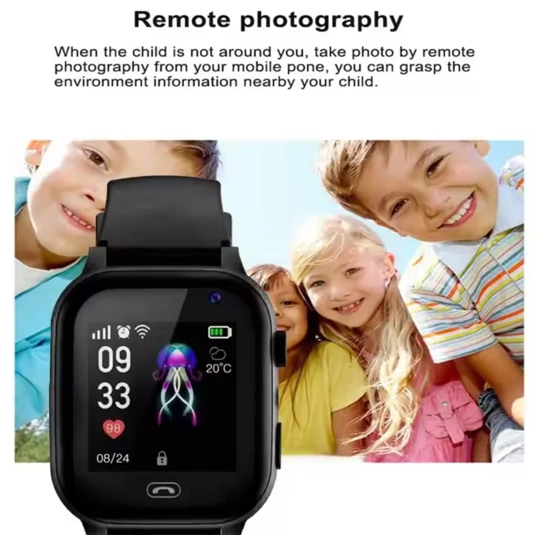Orë Inteligjente për Fëmijë me Tracking, voice recorder dhe Kamere (Rrip Blu), për njoftime, sport dhe përdorim ditor, e kaltërt