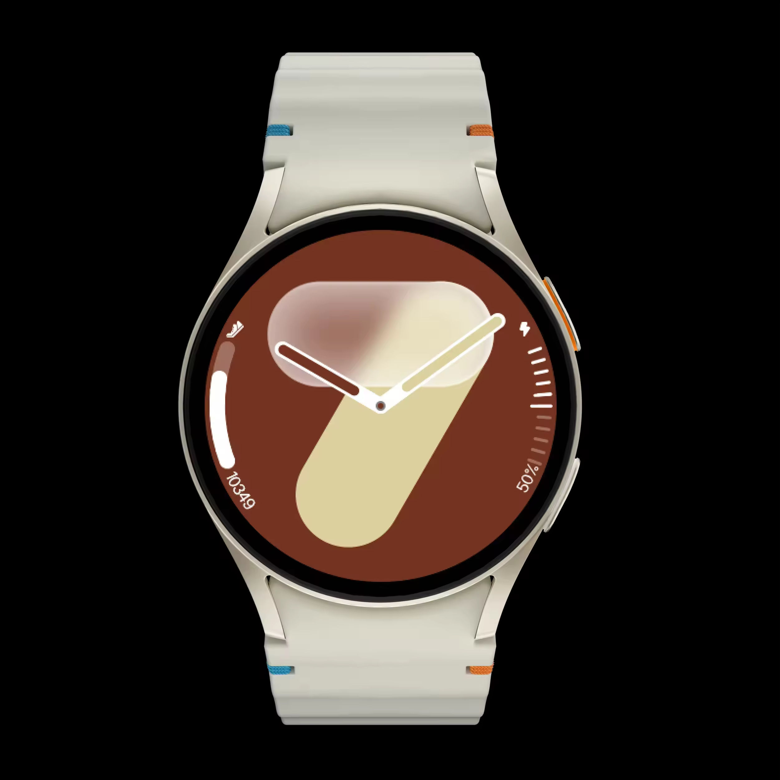 Orë Inteligjente Sportive Premium (Rrip Khaki) - imitim i Samsung Galaxy, për njoftime, sport dhe përdorim ditor, ngjyrë e zezë