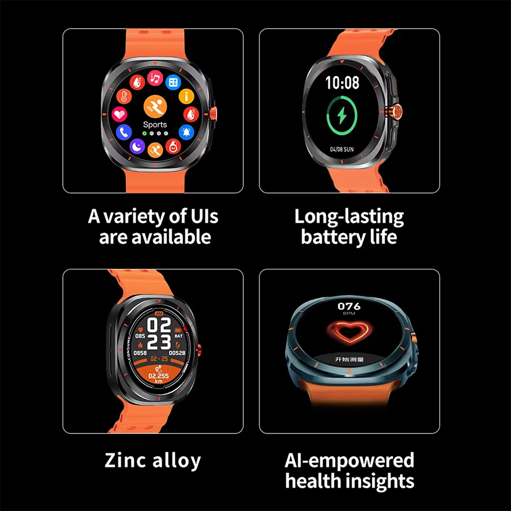 Orë Inteligjente Sportive (Smartwatch me Dynamic Island), për njoftime, sport dhe përdorim ditor, ngjyrë e zezë