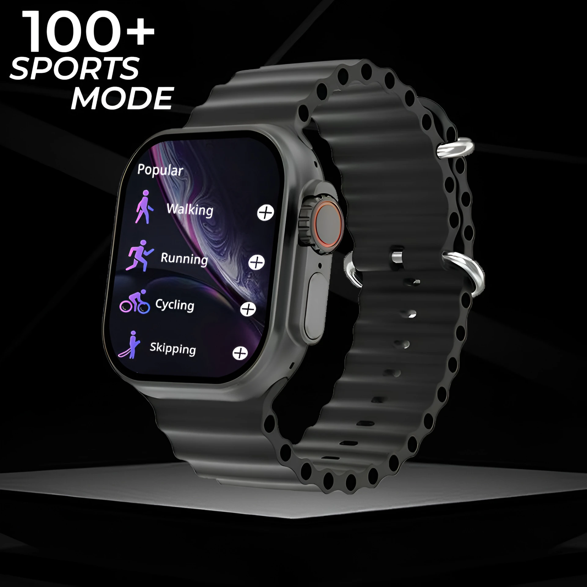 Orë inteligjente OrÃ« Inteligjente T10 Ultra2 BIG (Ekran 2.19), për njoftime, sport dhe përdorim ditor, ngjyrë e zezë