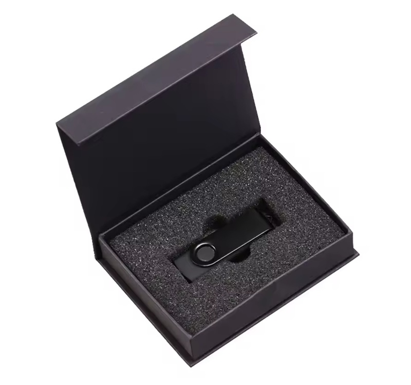 USB Flash Drive 8GB Metalike me Kuti Dhuratë, për ruajtje dhe transferim të të dhënave, për kompjuter, punë dhe ruajtje të të dhënave, ngjyrë e zezë
