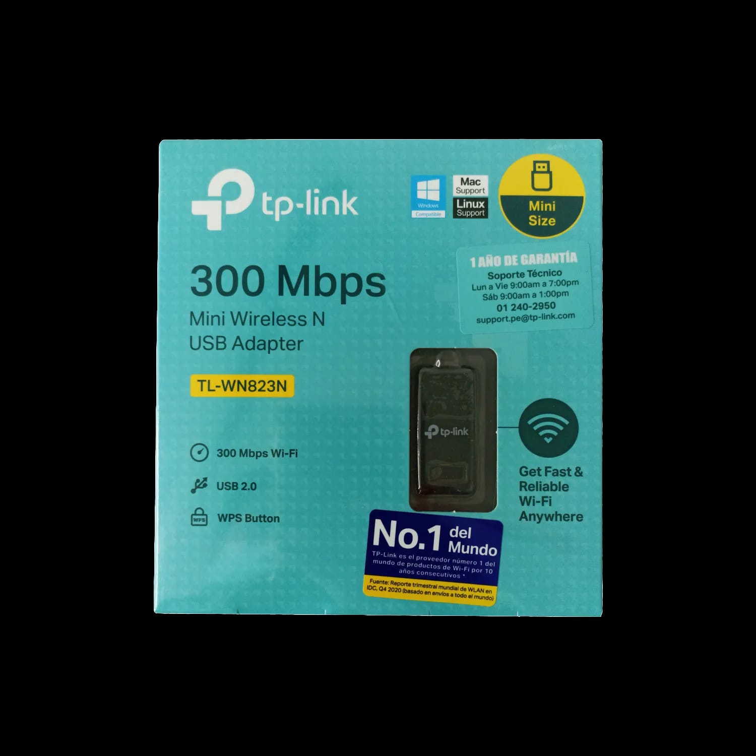 Adaptor USB WiFi TP-Link TL-WN823N 300Mbps, për performancë të qëndrueshme, për kompjuter, punë dhe ruajtje të të dhënave, ngjyrë e zezë