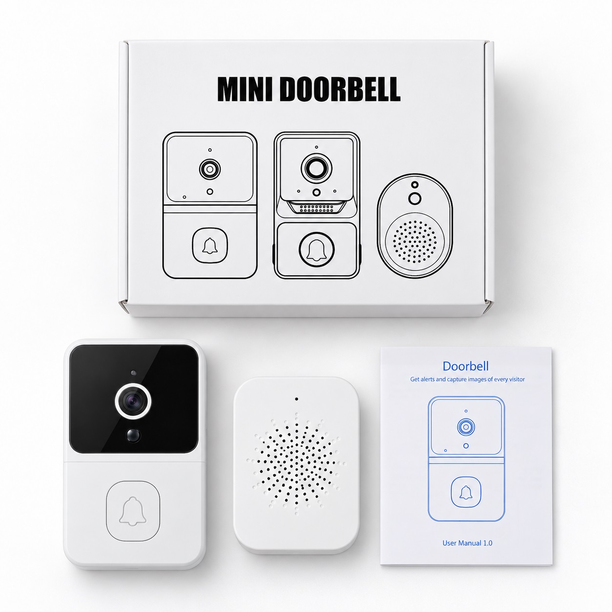 Zile Dere me Kamerë Mini Doorbell dhe Marrës të Brendshëm – foto 3