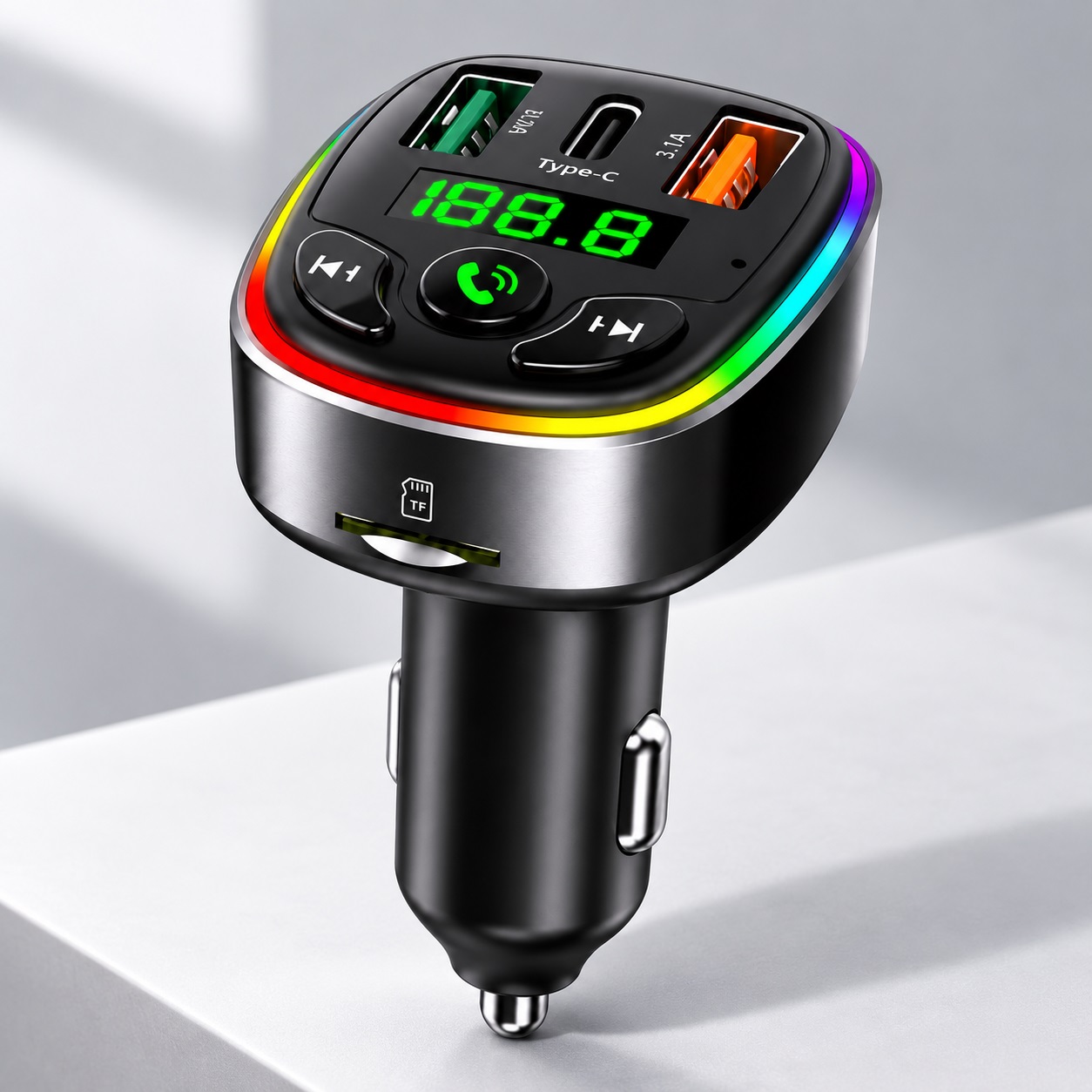 Karikues Veture HM137 me Transmetues FM, USB-C dhe LED RGB – foto 2