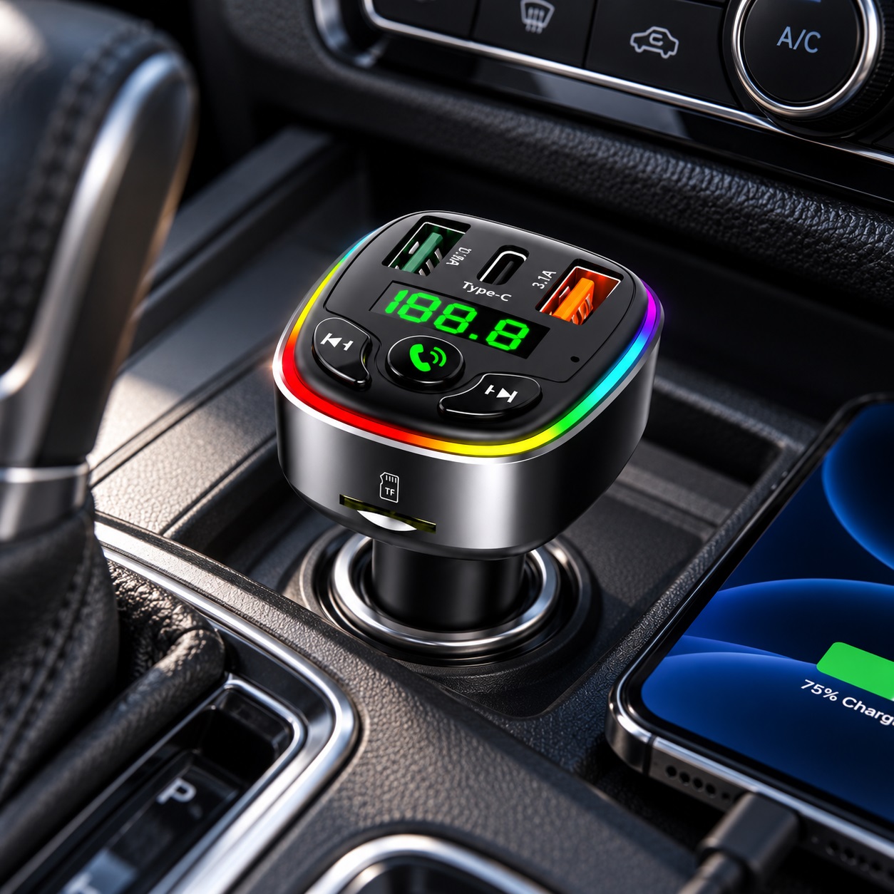 Karikues Veture HM137 me Transmetues FM, USB-C dhe LED RGB – foto 5