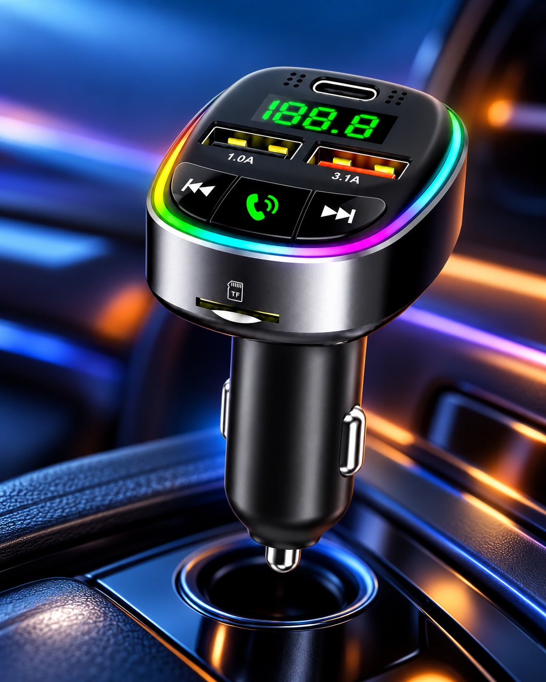 Karikues Veture HM138 me Transmetues FM, USB-C dhe Ekran LED – foto 6