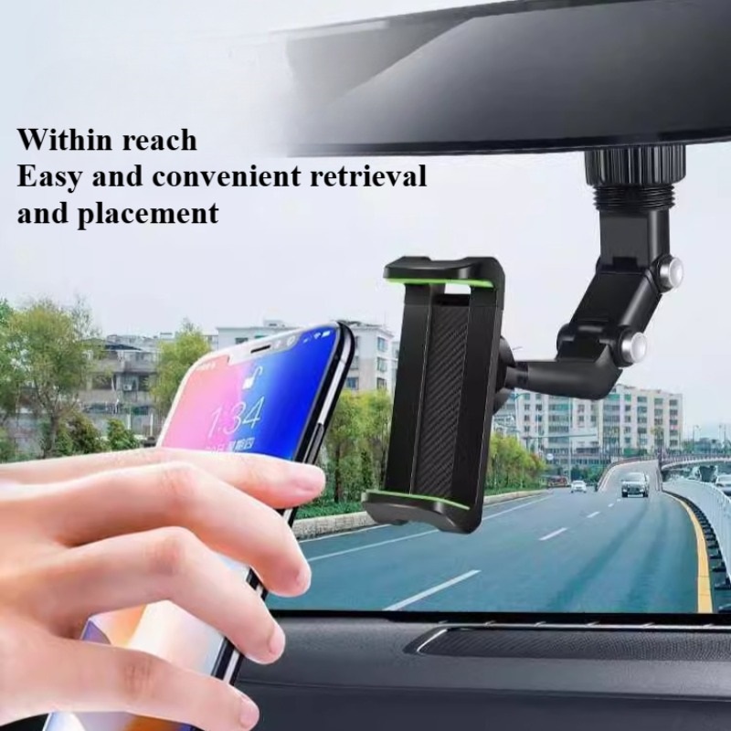 Mbajtëse Telefoni për Pasqyrën e Veturës me Kapëse dhe Rrotullim 360° – foto 2