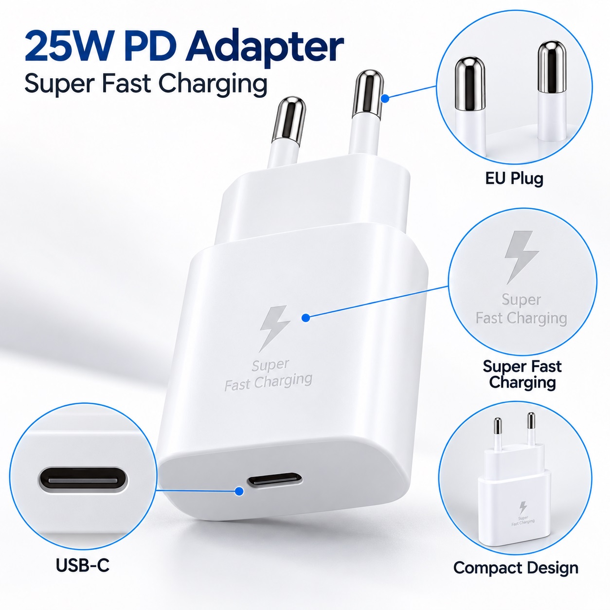 Adapter Karikimi USB-C PD 25 W – I Bardhë – foto 4