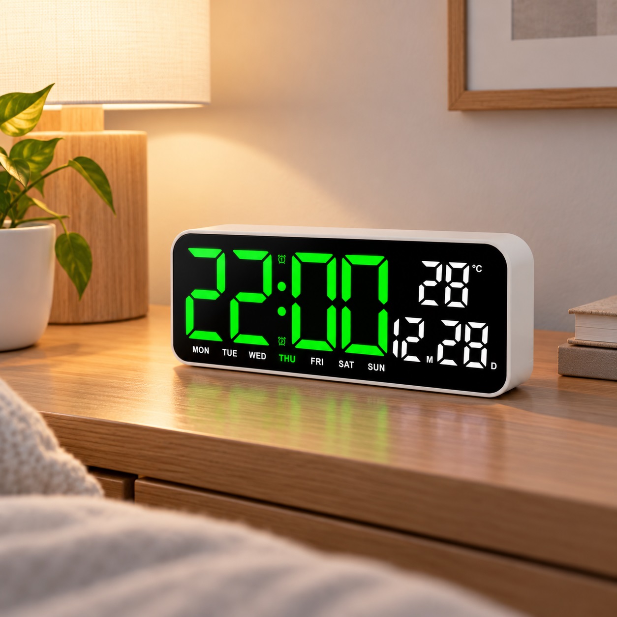 Orë Digjitale LED GH0707 me Alarm, Datë dhe Temperaturë – foto 3