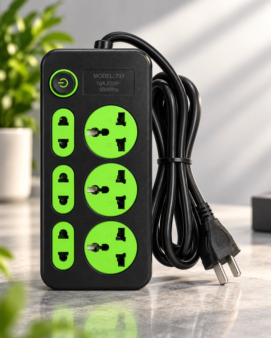 Zgjatues Elektrik Model 293 me 6 Priza dhe Çelës Ndezjeje – foto 5