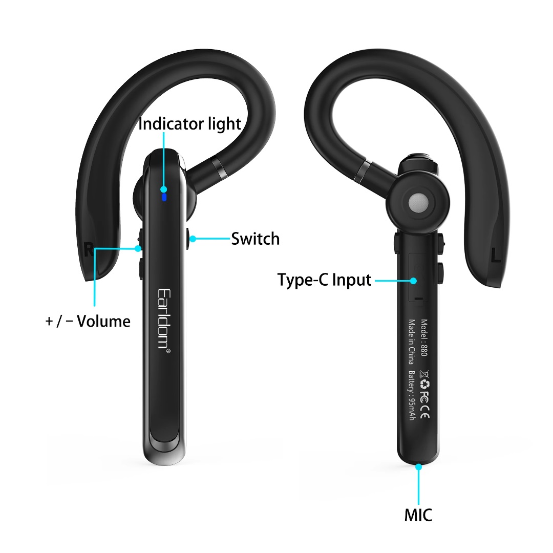 Kufje Wireless Earldom BH65 me Mikrofon dhe Kapëse për Vesh – foto 3